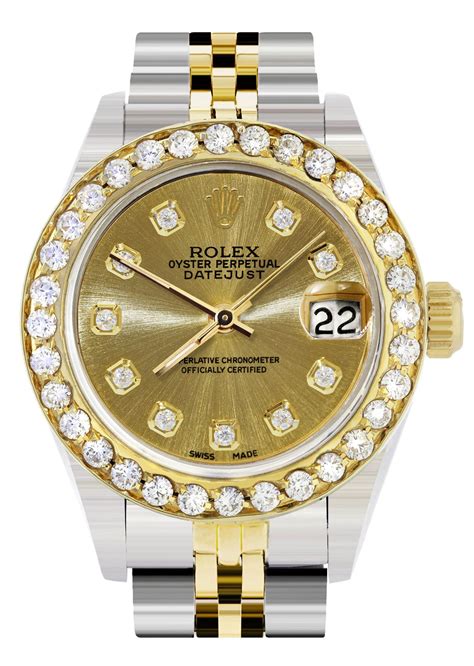 gold rolex with diamond bezel|rolex aftermarket diamond bezel.